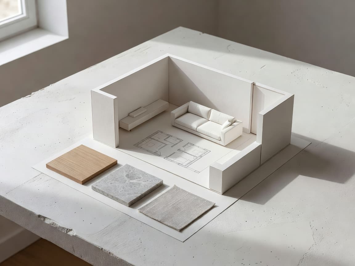 AI architecture app for room visualization showing an architectural interior concept