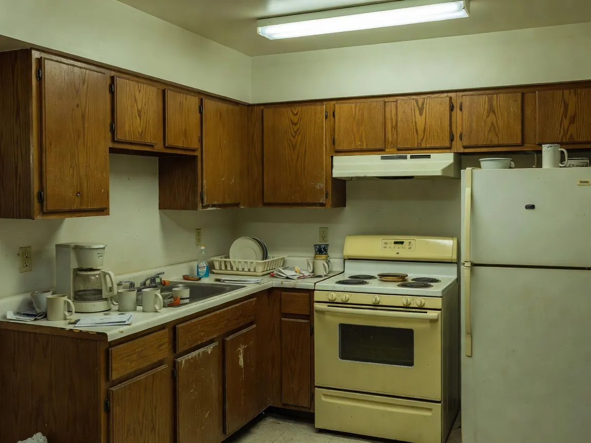 AI Kitchen Design before — the original room photographed for DecorAI